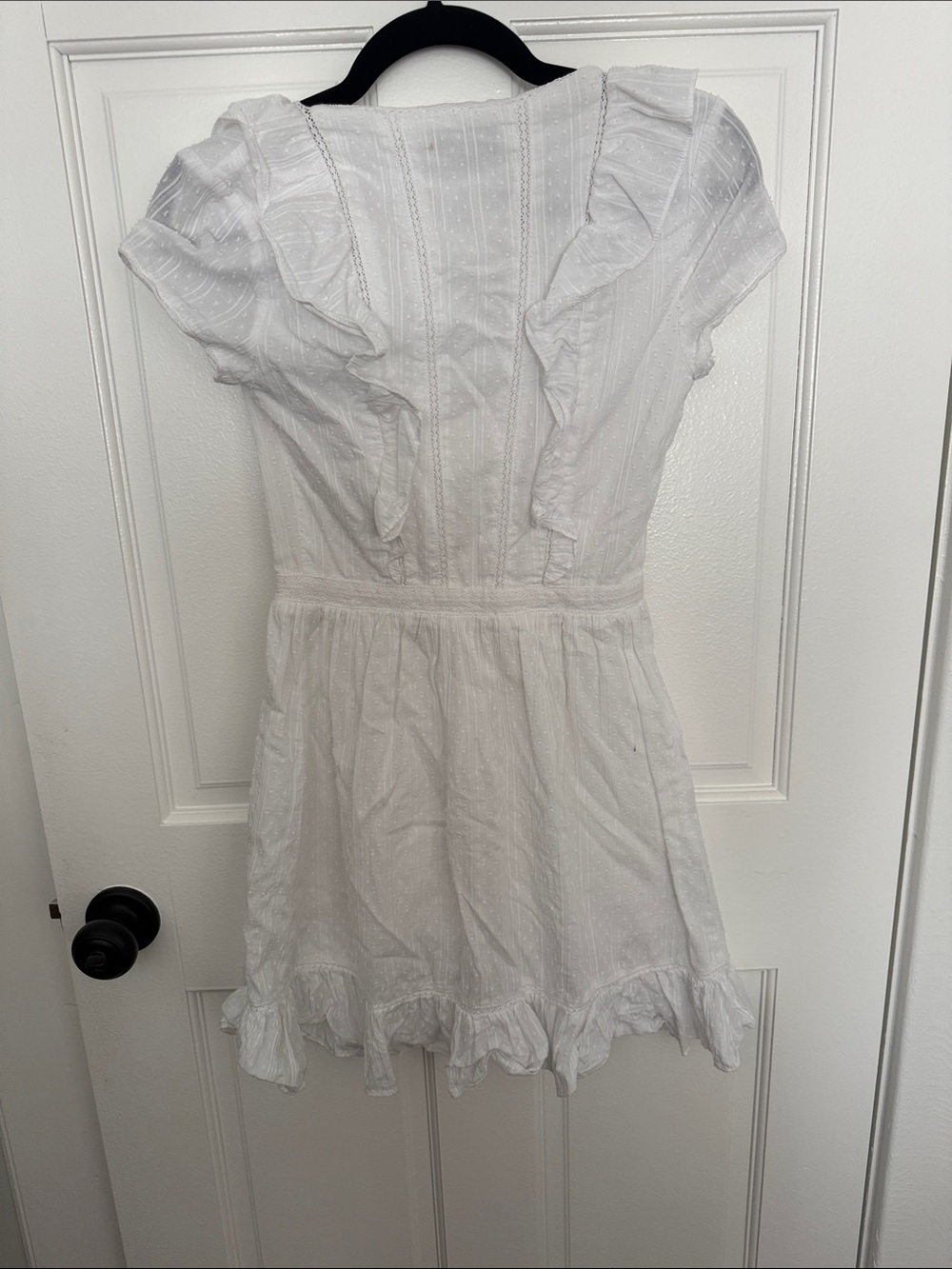 MAJORELLE White Ruffle Button-Front Mini Dress - Picture 4 of 4
